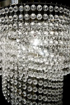 crystal strass lamp white over black background luxury interior design