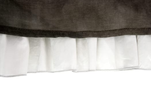 pleated skirt fabric fashion in white closeup detail