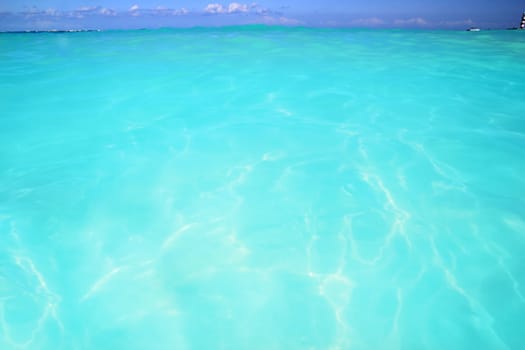 beautiful caribbean wave turquoise water high horizon