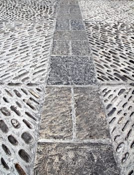 rolling stones mosaic medieval soil floor in Spain Aragon