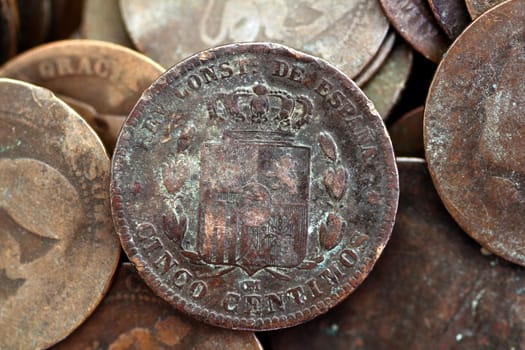 coin peseta real old spain republic 1937 currency and cents centimos