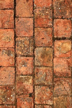 clay bricks soil red pavement traditional in Spain