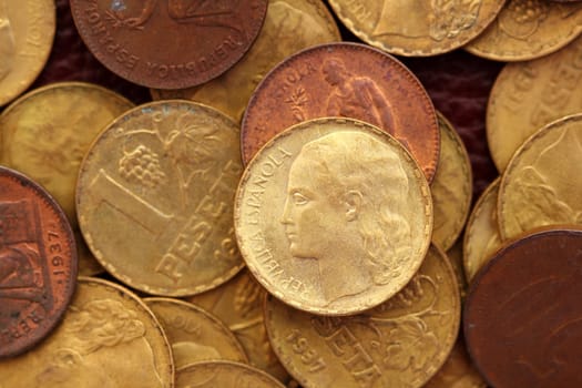 antique real old spain republic 1937 currency coin peseta and 50 cents