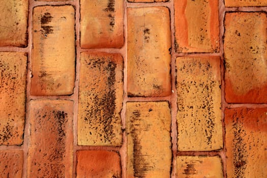 clay bricks soil red pavement traditional in Spain