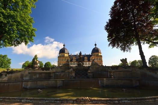 Seehof Palace and fountain