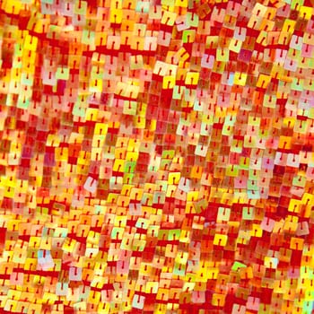 colorful red yellow sequins with square shape in fashion dress