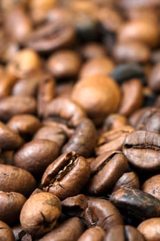 Close-up of coffee beans with space for your text