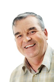 Portrait of a handsome older man looking at camera and smiling
