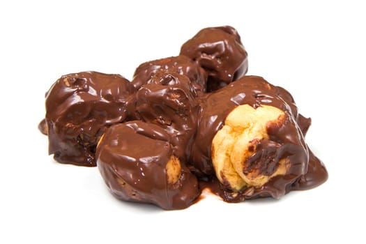 profiterole, classic italian dessert with chocolate