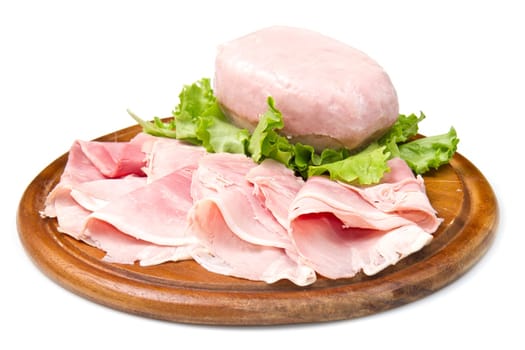 fresh ham on wooden board