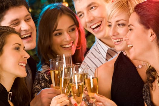 Image of friends having  fun together at a party