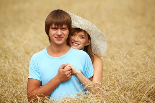 Horizontal image of several ears of wheat