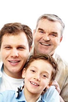 Portrait of a father, grandfather and son