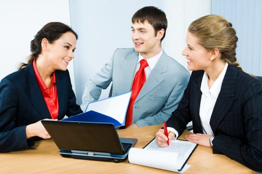 Business people discussing a new project in the office