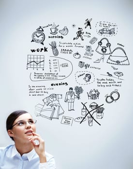 Image of young woman thinking of her plans