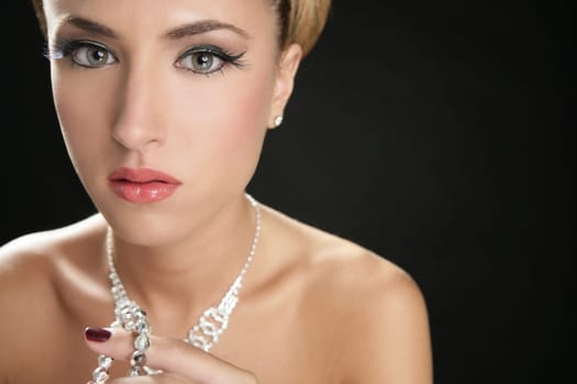 Attractive fashion elegant woman portrait with jewelry