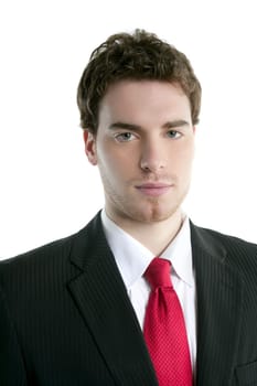 businessman young handsome portrait tie suit isolated on white