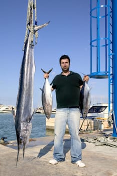 angler fish catch albacore tuna and spearfish mediterranean