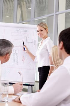 A young businesswoman making presentation of her plan
