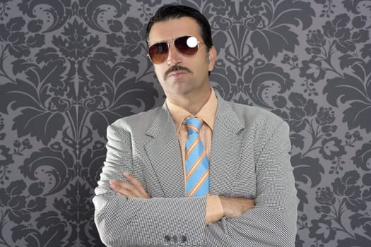nerd serious proud businessman sunglasses portrait wallpaper background