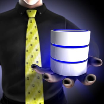 Businessman providing a database