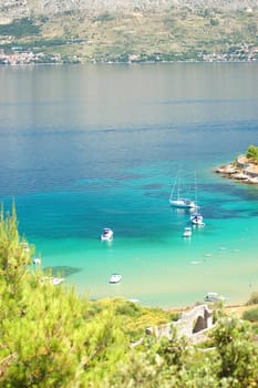 Lovrecina - sandy beach on Brac island, Croatia