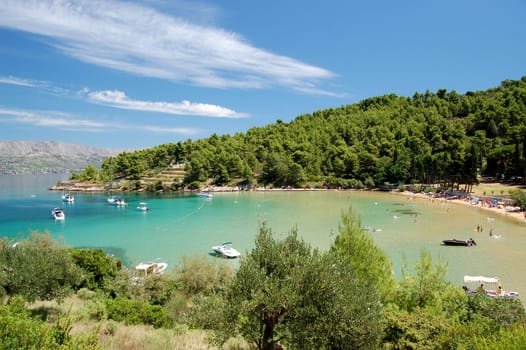 Lovrecina - sandy beach on Brac island, Croatia