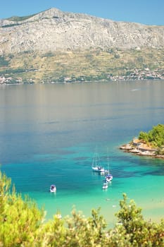 Lovrecina - sandy beach on Brac island, Croatia