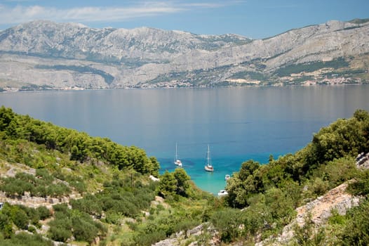 Lovrecina - sandy beach on Brac island, Croatia