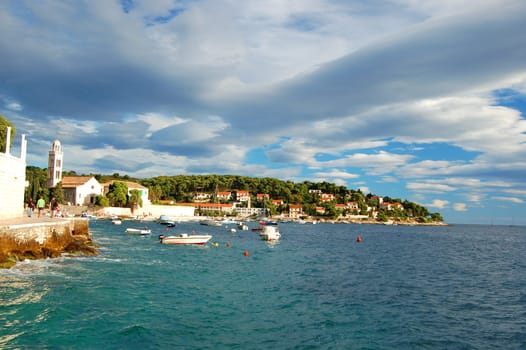 Panorama of the Old Town of Hvar, Croatia