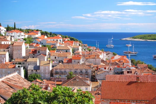 Panorama of the Old Town of Hvar, Croatia