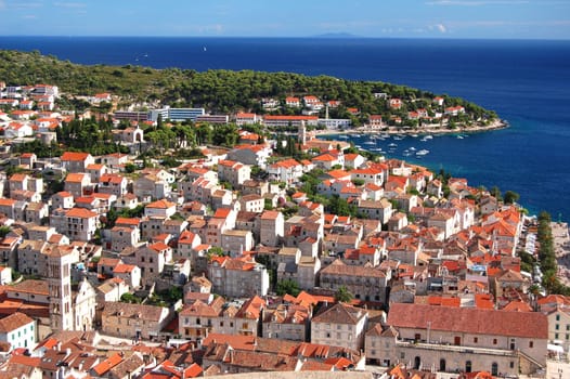 Panorama of the Old Town of Hvar, Croatia
