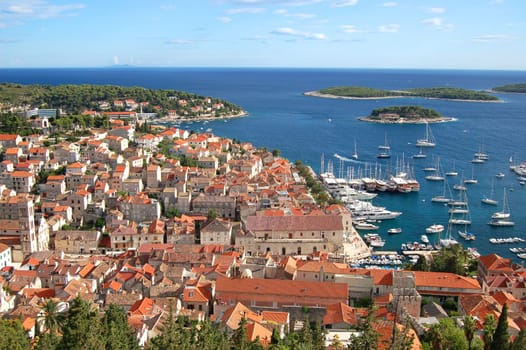 Panorama of the Old Town of Hvar, Croatia