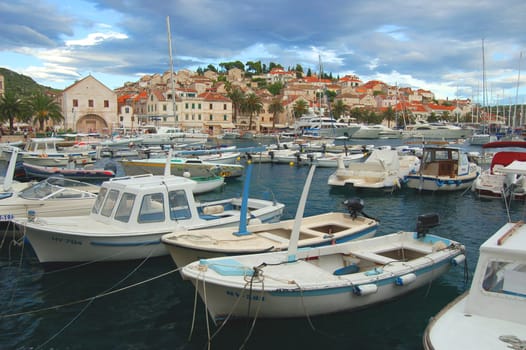Panorama of the Old Town of Hvar, Croatia