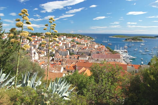 Panorama of the Old Town of Hvar, Croatia