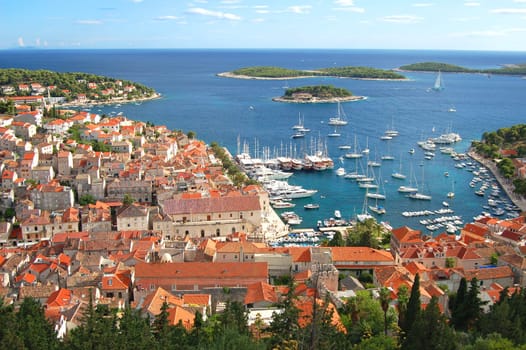 Panorama of the Old Town of Hvar, Croatia