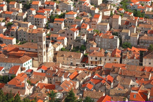 Panorama of the Old Town of Hvar, Croatia