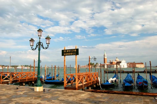 Gondolas in venice, italy
