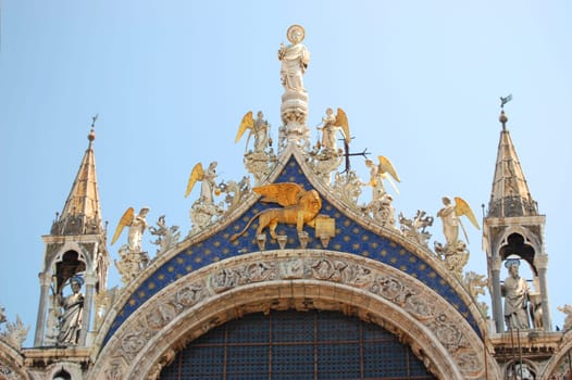Details on San Marco Basilica in Venice, Italy