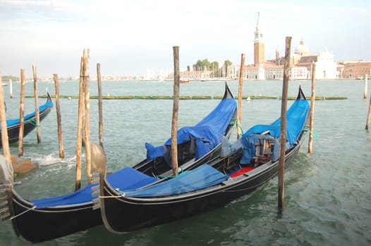 Gondolas in venice, italy