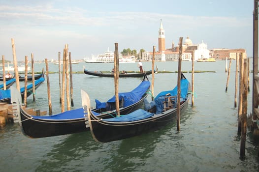 Gondolas in venice, italy