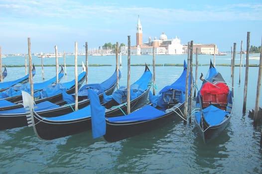 Gondolas in venice, italy