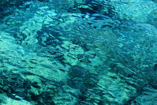 Sea surface with ripples and waves