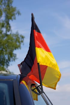 Black car with German flag in anticipation of the Euro 2012
