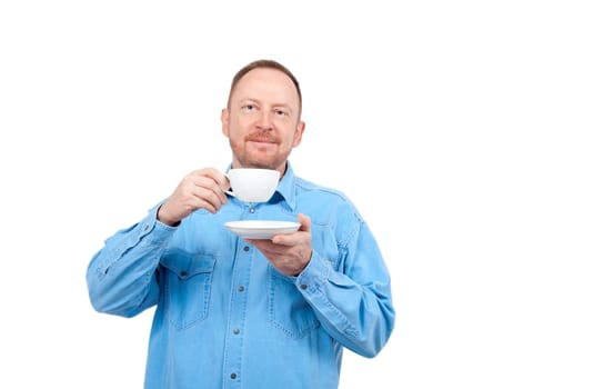 Man relaxing with cup of coffee
