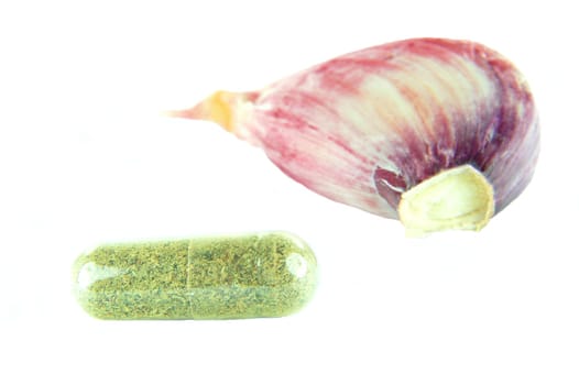herbal powder and garlic