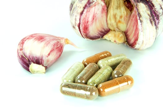 herbal powder and garlic