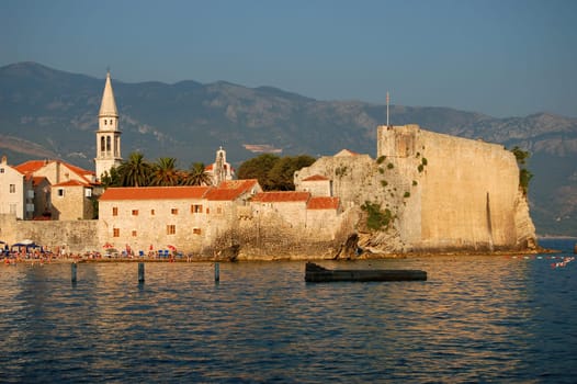 Panorama of Old Town in Budva, Montenegro