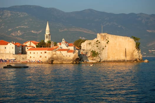 Panorama of Old Town in Budva, Montenegro
