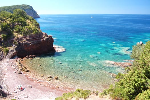 Rocky beach in Montenegro